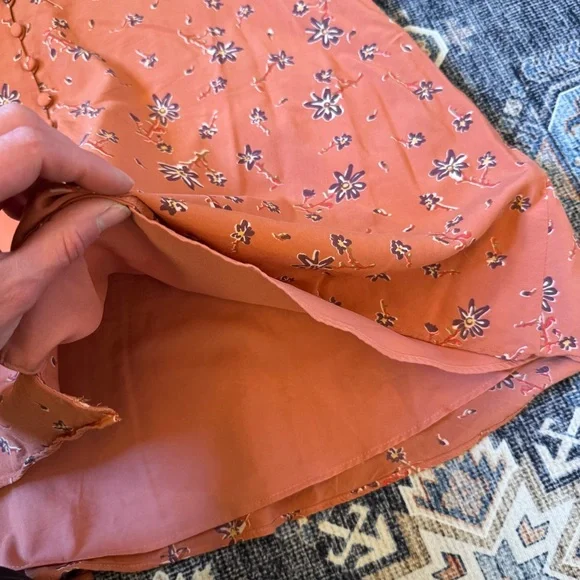 Madewell Women’s Flutter-Sleeve Button Down Dress in Ginger Floral Size 10 - Picture 11 of 16